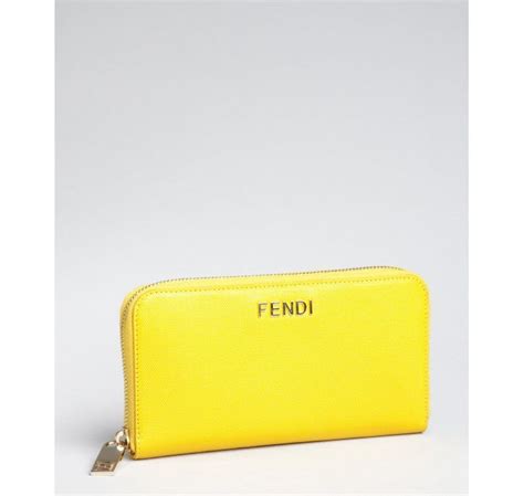 yellow fendi wallet